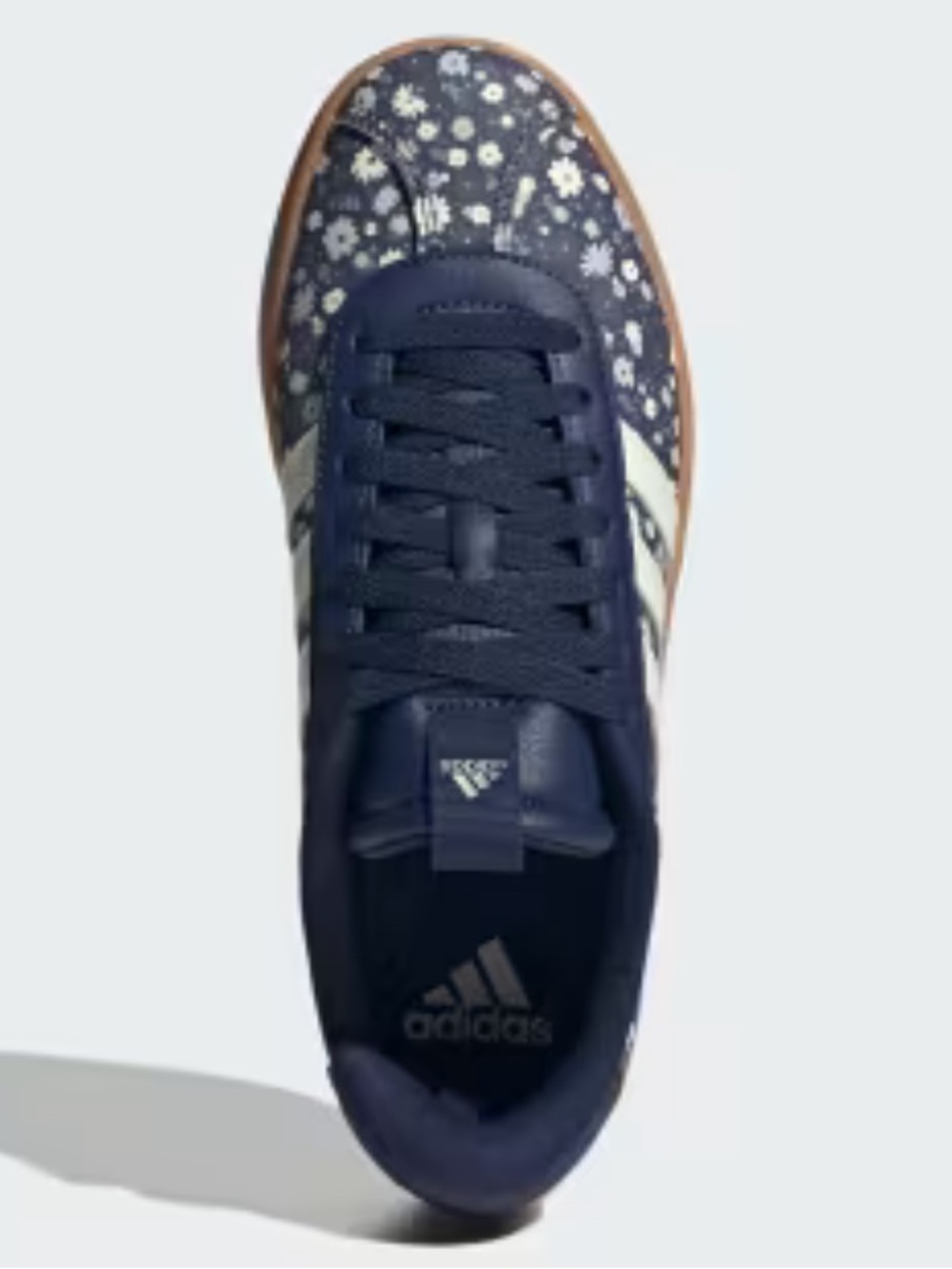 NWT!! adidas Navy Floral Sneakers with Gum Sole - Picture 4 of 4
